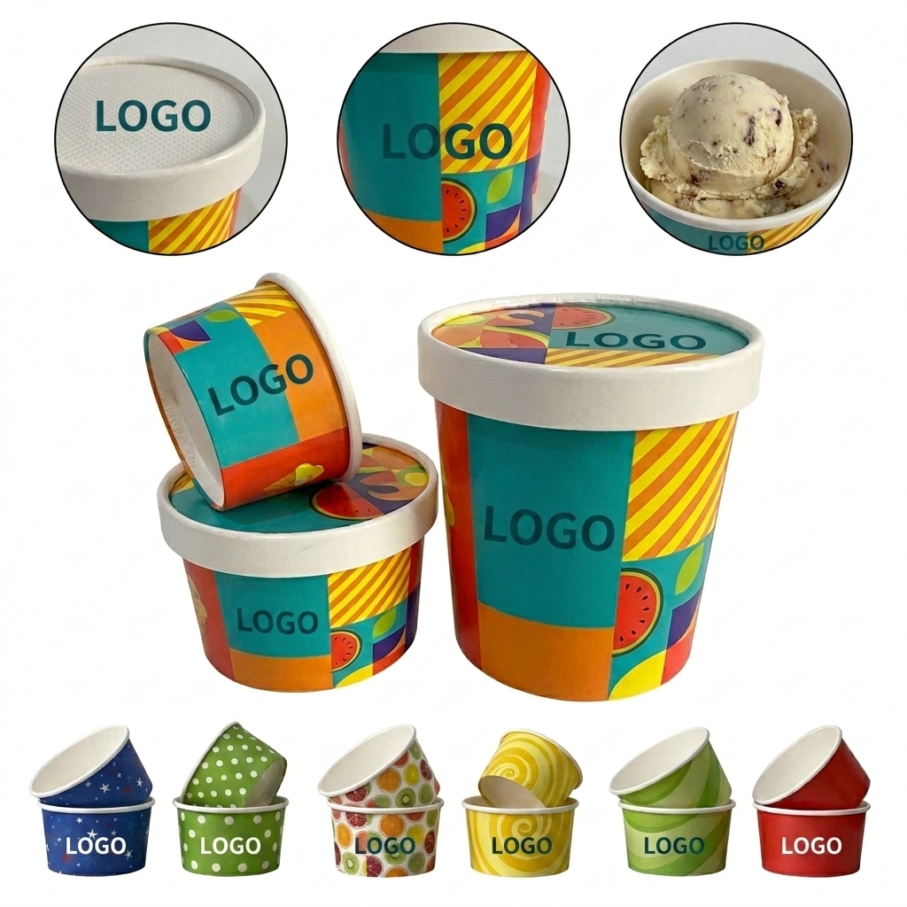 Vibrant Leakproof Dual-Coated Paper Bowls for Ice Cream & Hot Food