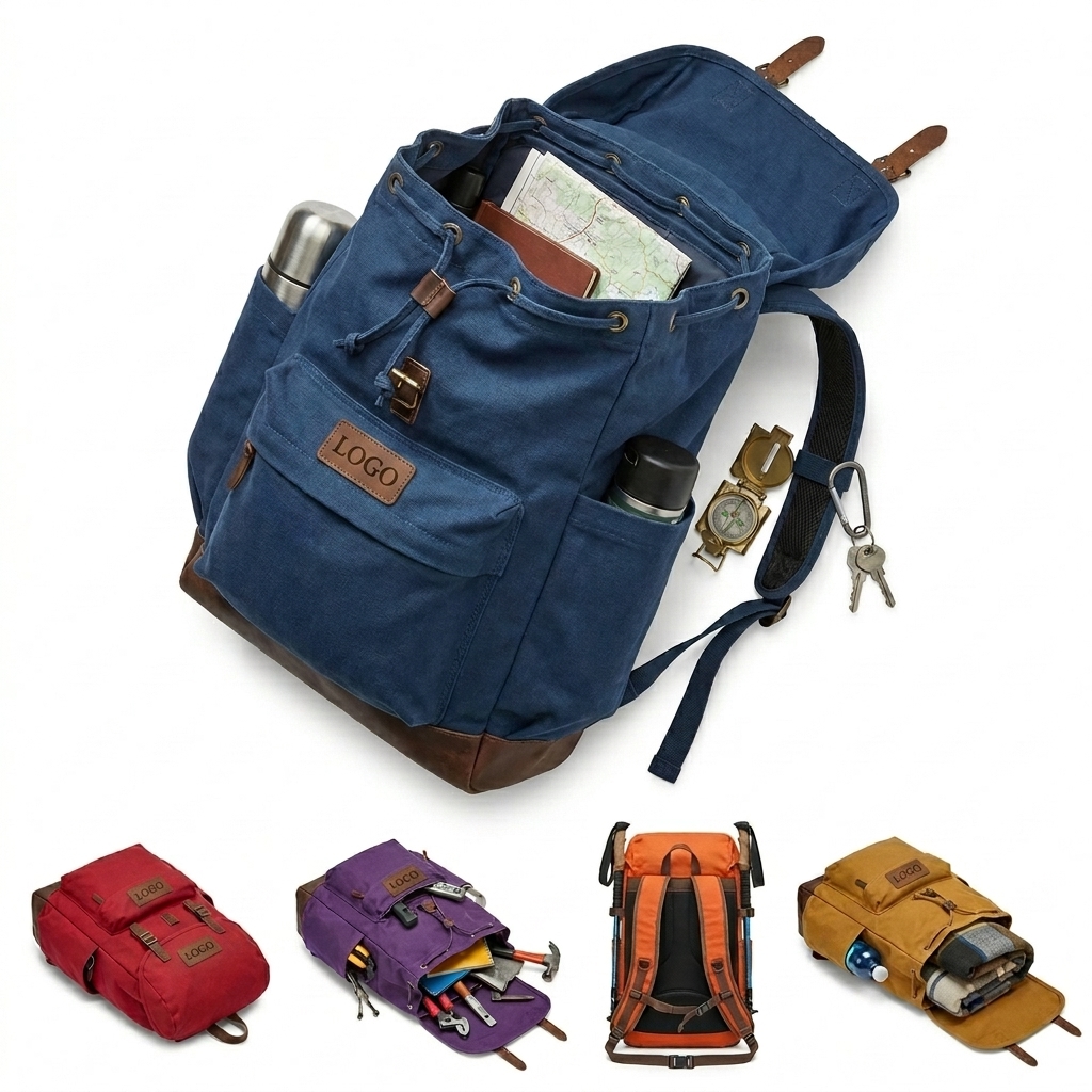 All-Purpose High-Density Canvas Backpack - Adjustable Comfort Strap, Fits 15