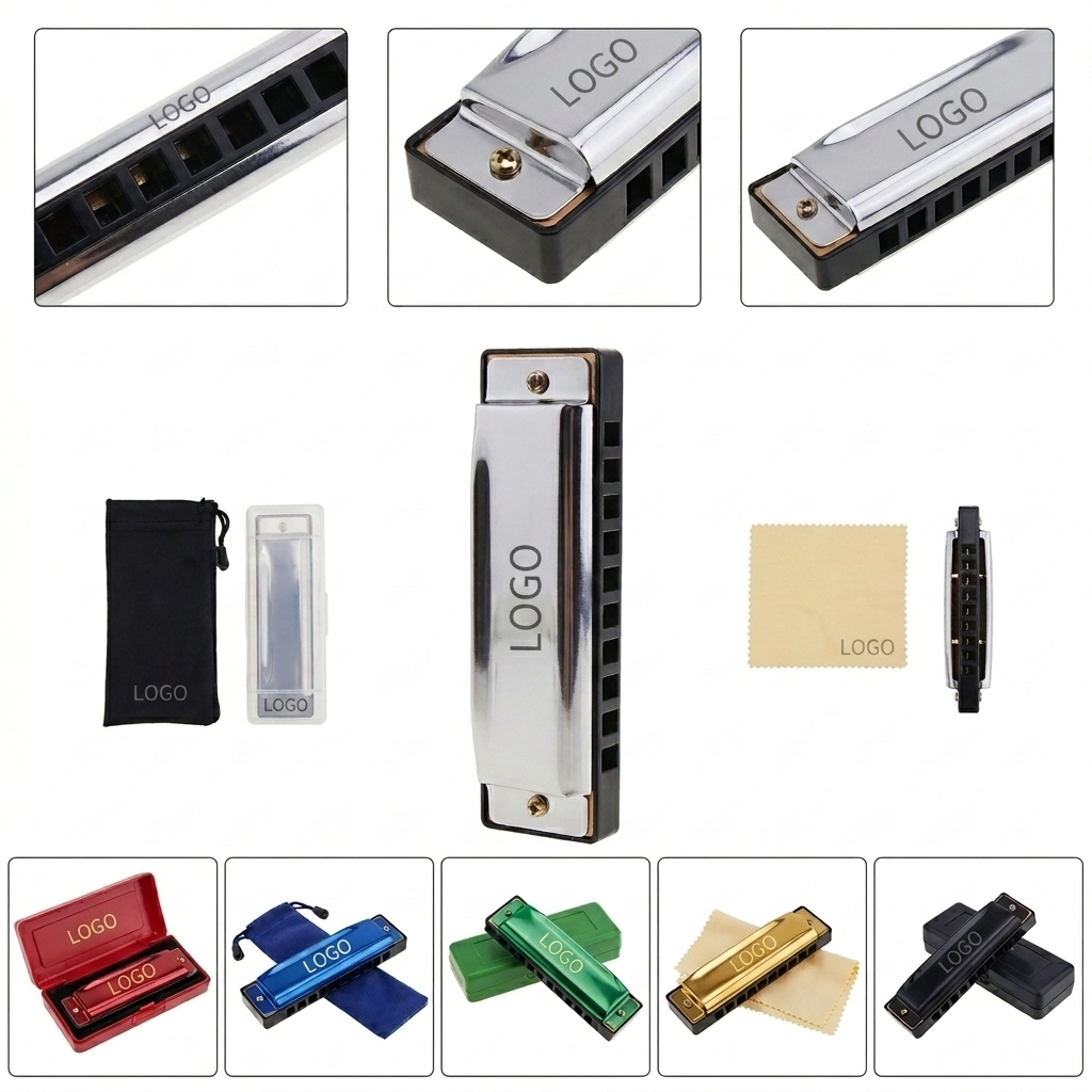 Diatonic Harmonica for Kids - 10 Hole Blues Harmonica with Brass Base & ABS Comb