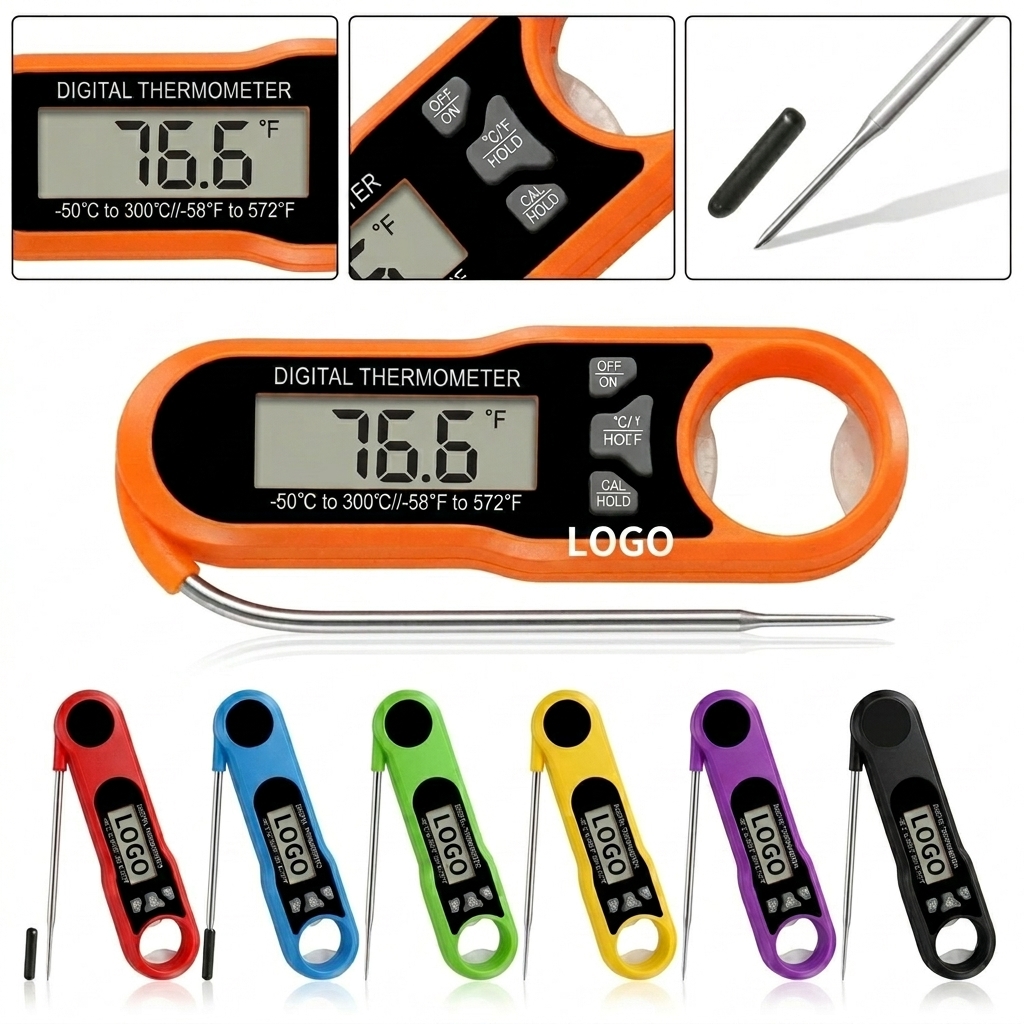 Magnetic Micro Food Thermometer - Waterproof, with Bottle Opener