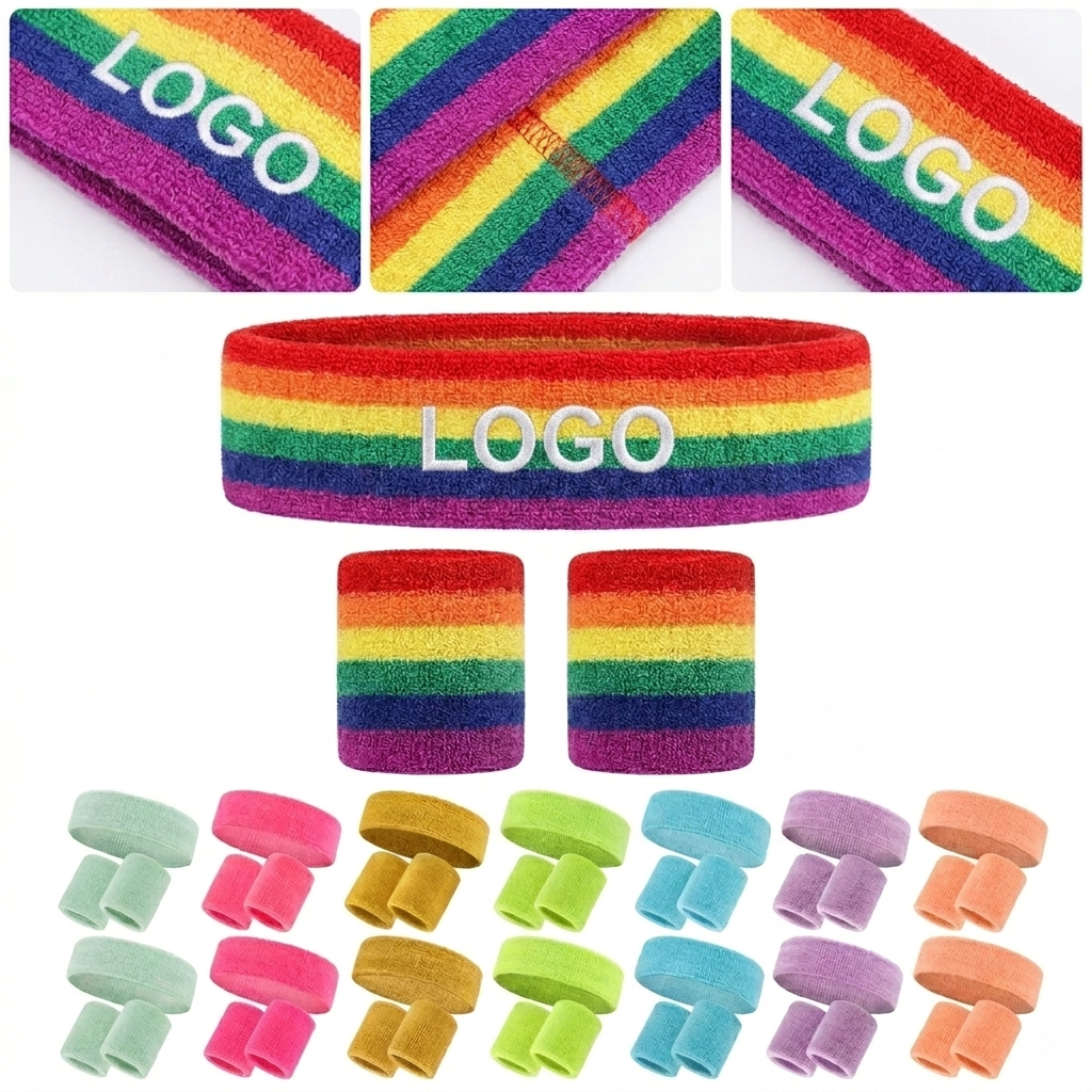 Cotton Blend Sweatband & Wristband Set for Sports - Ultra Comfy & Durable