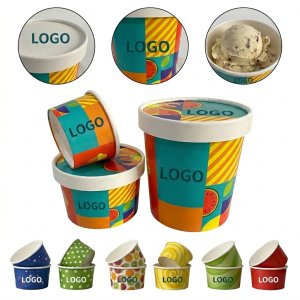 Vibrant Leakproof Dual-Coated Paper Bowls for Ice Cream & Hot Food