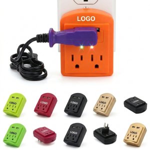 Modern Dual USB & Dual AC Outlet Wall Adapter