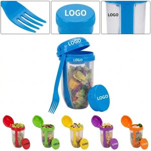 1000ml Portable Salad Shaker with Dressing Container and Fork
