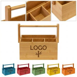 Portable Bamboo Cutlery Organizer for Entertaining