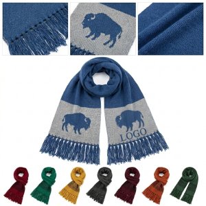 Personalized Acrylic Knit Scarves for Sports Teams and Schools
