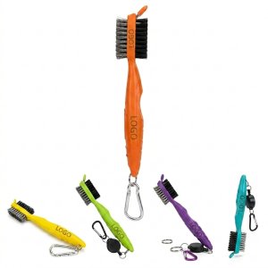 Retractable Clip Golf Club Cleaning Brush